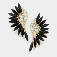 Marquise Stone Cluster Wing Earrings