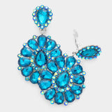 Marquise Stone Teardrop Stone Clip On Earrings