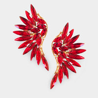 Marquise Stone Cluster Wing Earrings