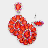 Marquise Stone Teardrop Stone Clip On Earrings