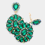 Marquise Stone Teardrop Stone Clip On Earrings