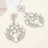 Teardrop Round Chandelier Dangle  Earrings