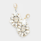 Crystal Rhinestone Floral Dangle Earring