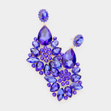 Crystal Rhinestone Floral Dangle Earring