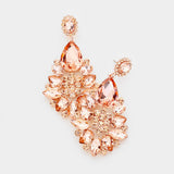 Crystal Rhinestone Floral Dangle Earring