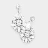 Crystal Rhinestone Floral Dangle Earring