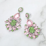 Crystal Rhinestone Floral Dangle Earring