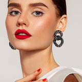 Stone Embellished Link Earrings