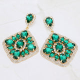 Oval Marquise Stone Cluster Earrings