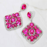 Oval Marquise Stone Cluster Earrings