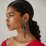 Stone Chandelier Fringe Earrings
