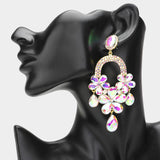 Flower Teardrop Embellished Earrings