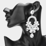 Flower Teardrop Embellished Earrings