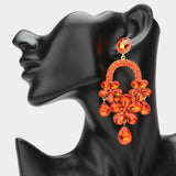 Flower Teardrop Embellished Earrings