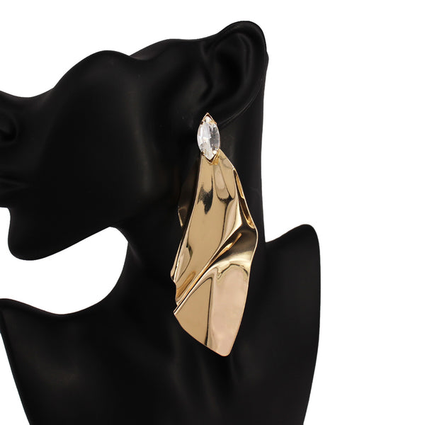 Stone Pointed Abstract Earrings