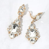 Rectangular Oval Crystal Drop Earrings