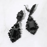 Rectangular Oval Crystal Drop Earrings