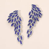 Rhinestone Pave Leaf Drop Earrings