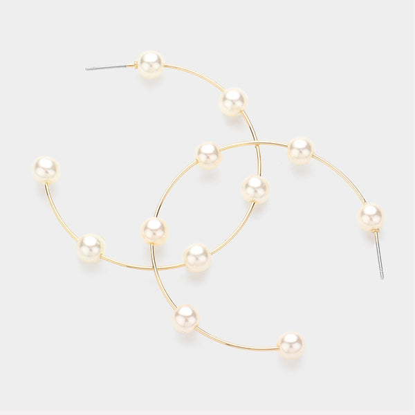 Pearl Hoop Earrings