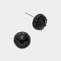 Round Stone Stud Earrings