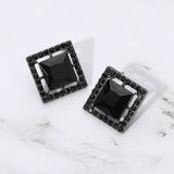 Square Gemstone Stud Earrings