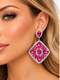 Oval Marquise Stone Cluster Earrings