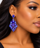 Crystal Rhinestone Floral Dangle Earring