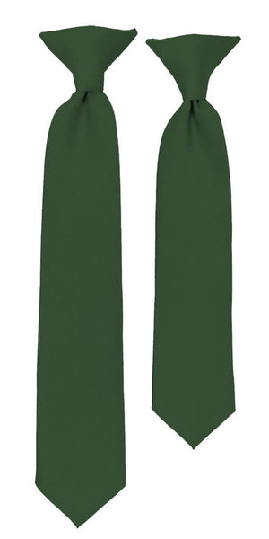 BOYS' SOLID HUNTER GREEN TIE