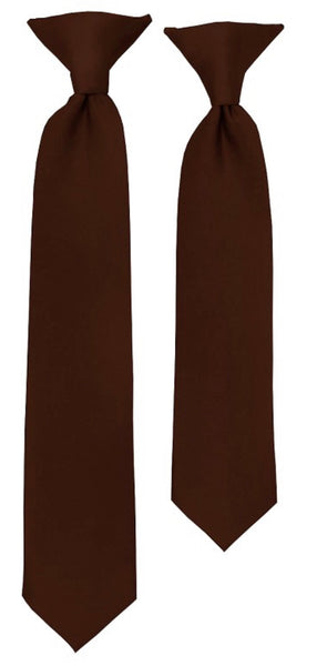 BOYS' SOLID BROWN TIE