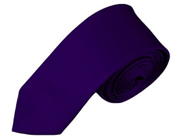 BOYS SOLID DEEP PURPLE NECKTIE