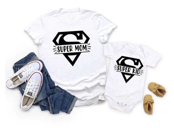 Super Mom & Kid Matching Shirts