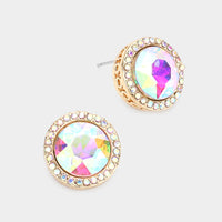 Round Stone Stud Earring