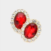 Oval Stone Earring