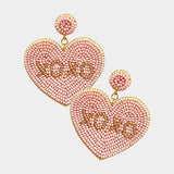 Heart Beaded Dangle Earrings