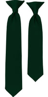 BOYS' SOLID FOREST GREEN TIE