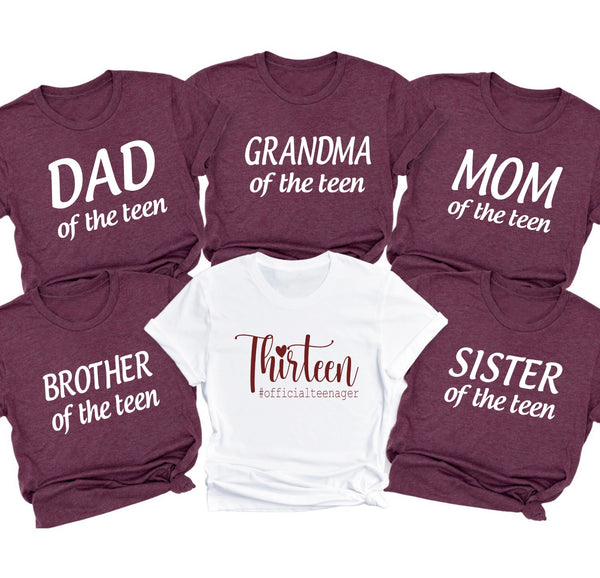 Teen Birthday Family Shirts