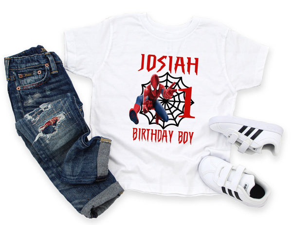 Boys Super Man Birthday Shirt