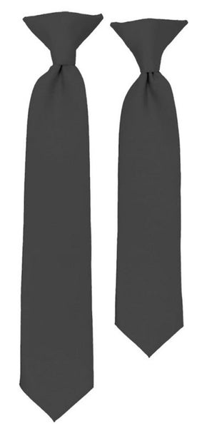 BOYS' SOLID CHARCOAL GRAY TIE